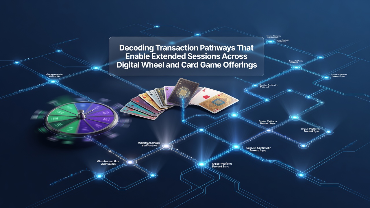 Digital transaction pathways illustrated for online wheel and card games